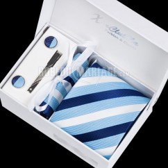 Bleu ciel cravate élégant cravate homme six-pièces
