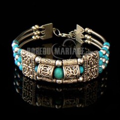 Milti-couleur bracelet tibétain pas chère perles ethnique argent tibétain