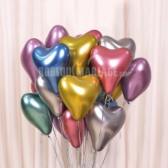Ballons en 6 couleurs comme modèle Ballons en forme cœur pour décorer la location de soirée ou de mariage