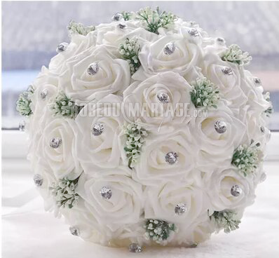 Bouquet de fleur de mariage blanc et élégant [#ROBE2012834] |  Robedumariage.com